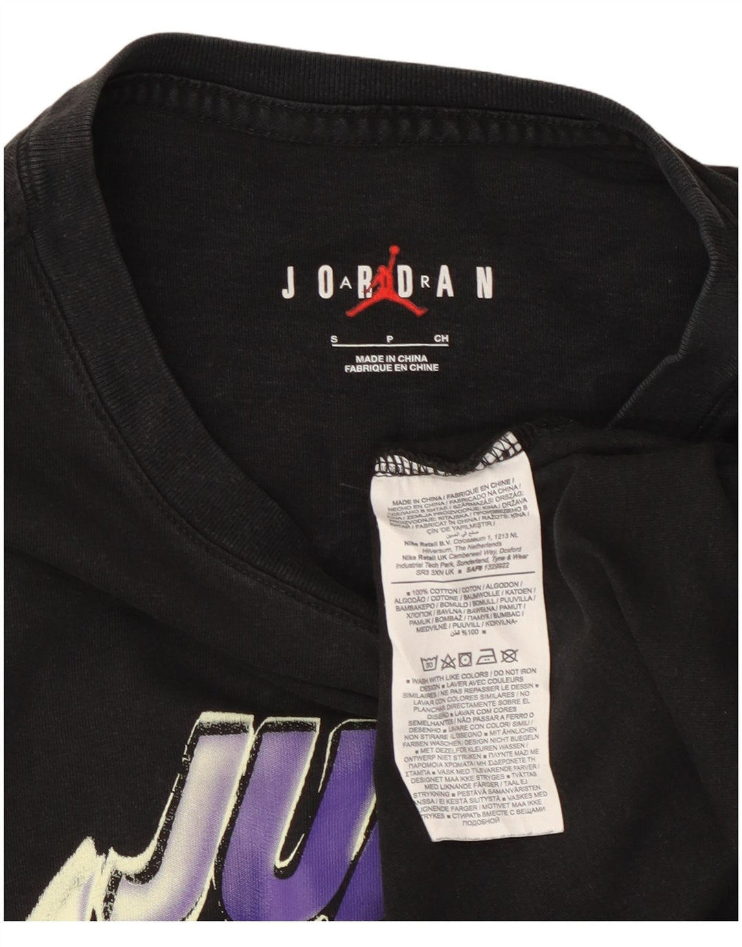 JORDAN Grafisk T-shirt top til mænd, lille sort bomuld