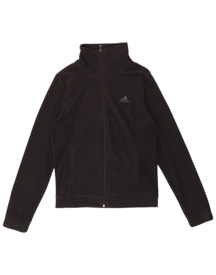 Adidas Dame Fleecejakke UK 10 Lille Sort Polyester