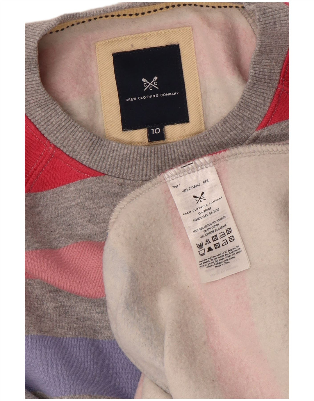 CREW CLOTHING Dame Sweatshirt Jumper UK 10 Small Multicolored Striped