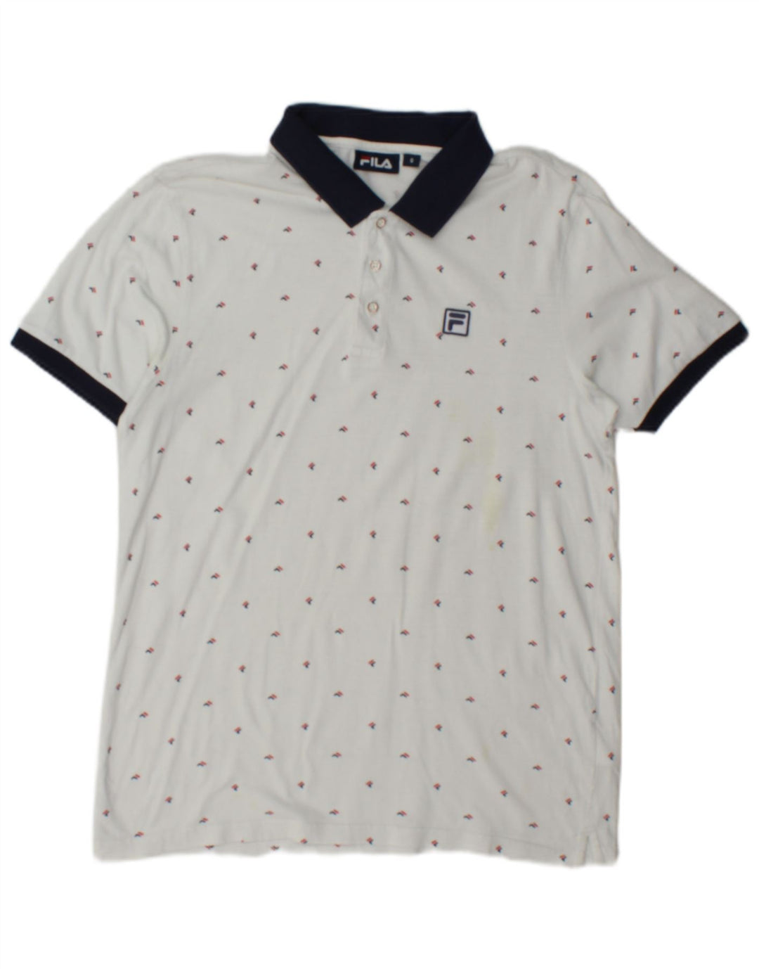 Fila Herre grafisk poloshirt Lille hvid bomuld