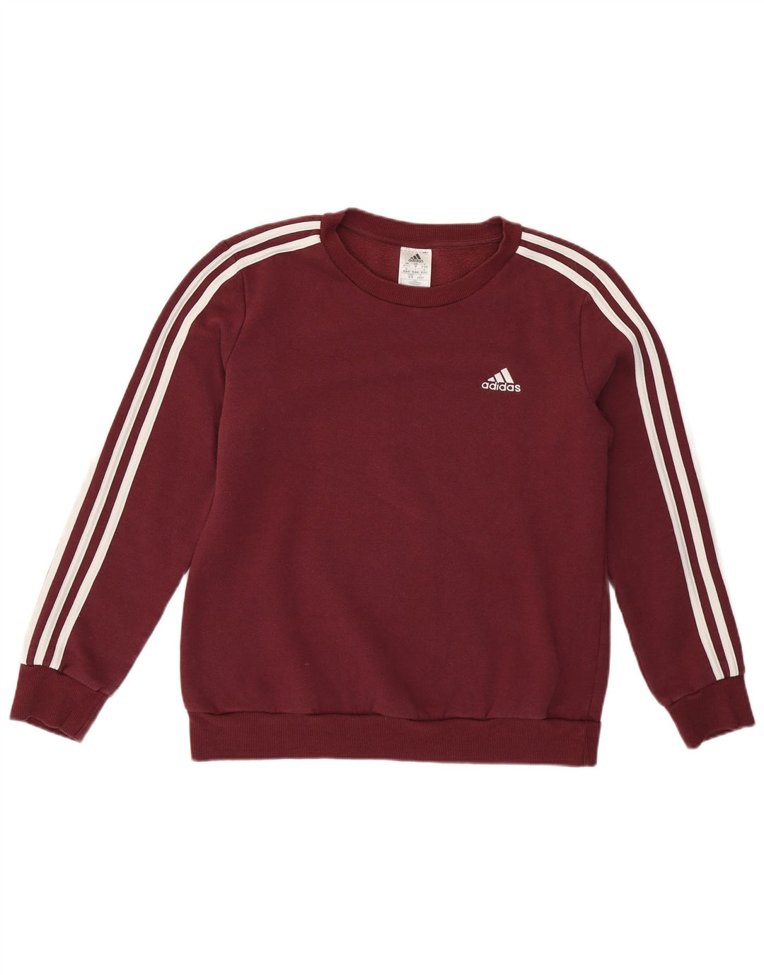 Adidas Dame Sweatshirt Jumper UK 12/14 Medium Bourgogne bomuld