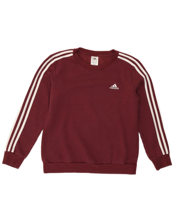 Adidas Dame Sweatshirt Jumper UK 12/14 Medium Bourgogne bomuld