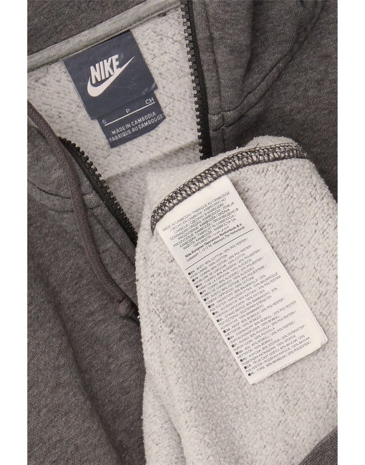 NIKE Mens Zip Hoodie Sweater Small Grey Cotton Vintage Nike and Second-Hand Nike from Messina Hembry 