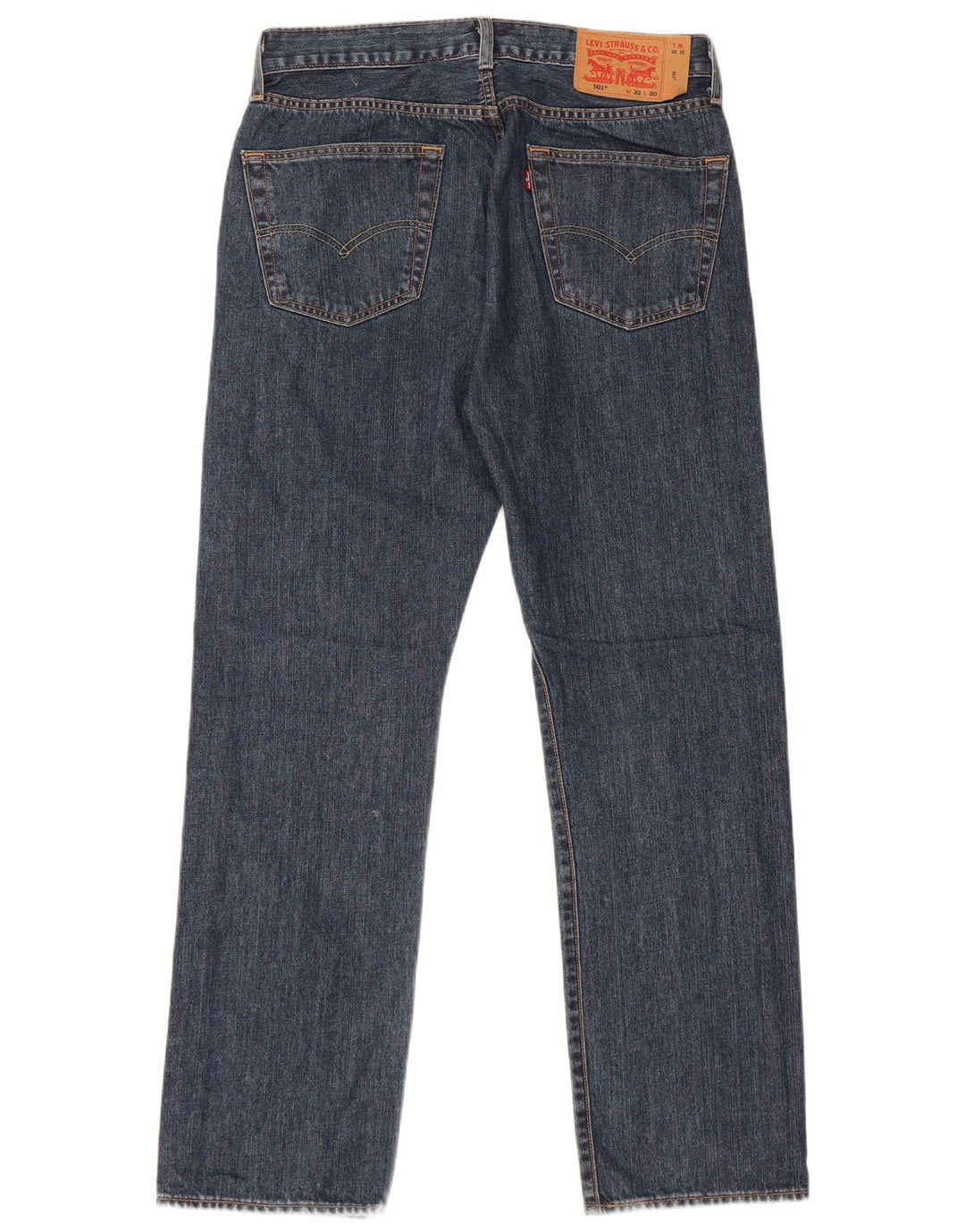 LEVI'S Herre 501 Straight Jeans W32 L30 Blå Bomuld