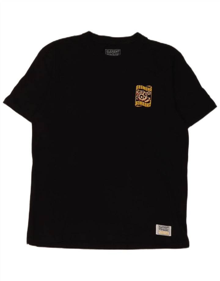 Element Herre Regular Fit Grafisk T-shirt Top Medium Sort Bomuld
