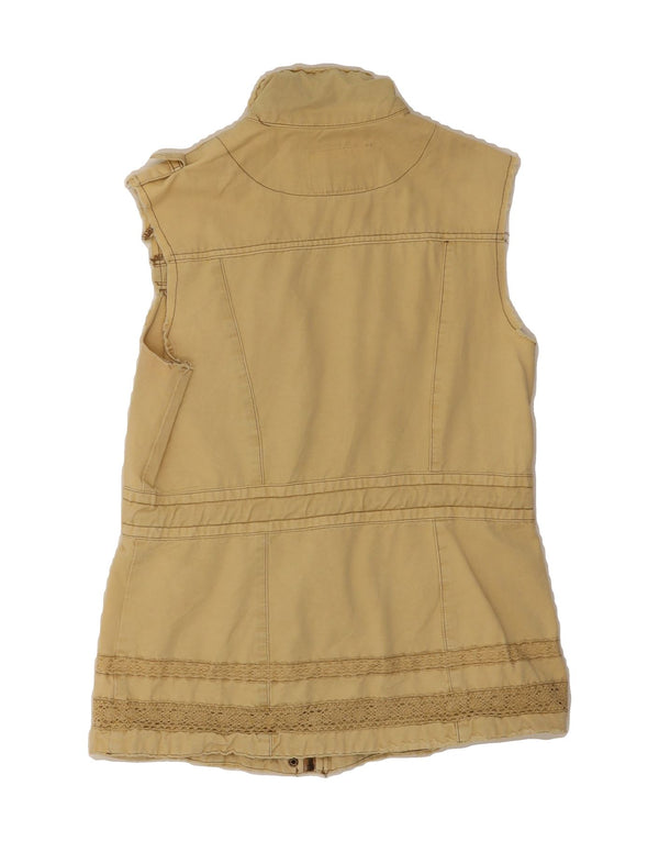 BKE Womens Utility Gilet UK 10 Small Beige Cotton