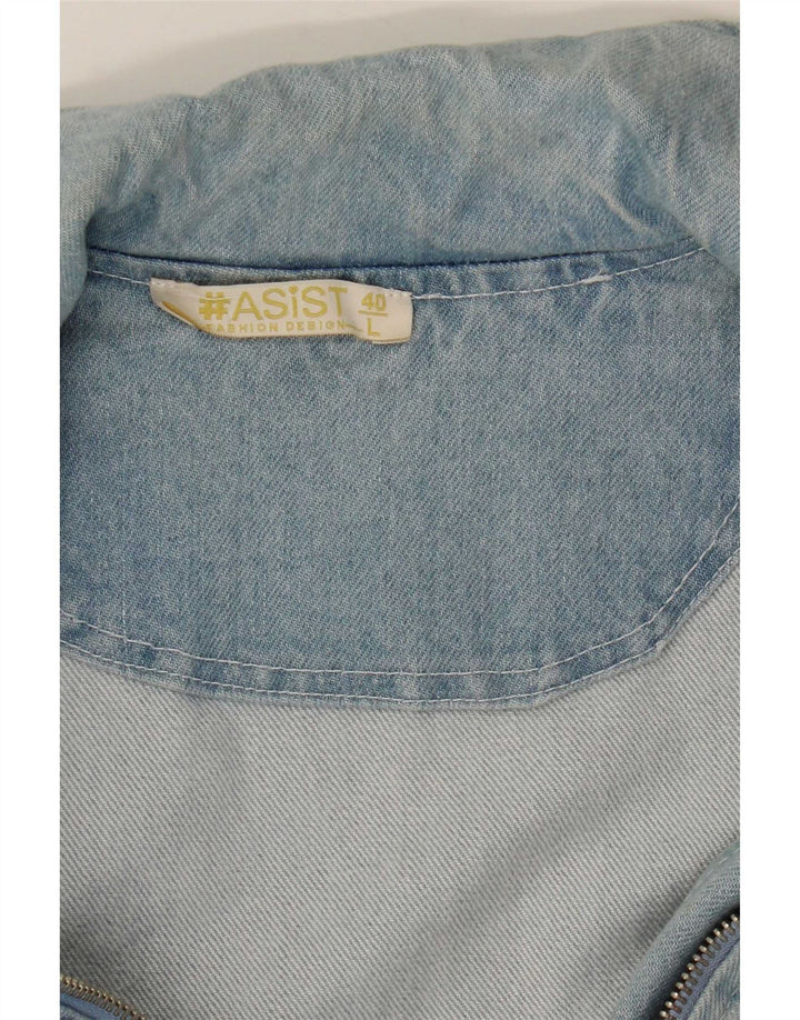 Vintage Dame denimjakke UK 14 Stor Blå Bomuld