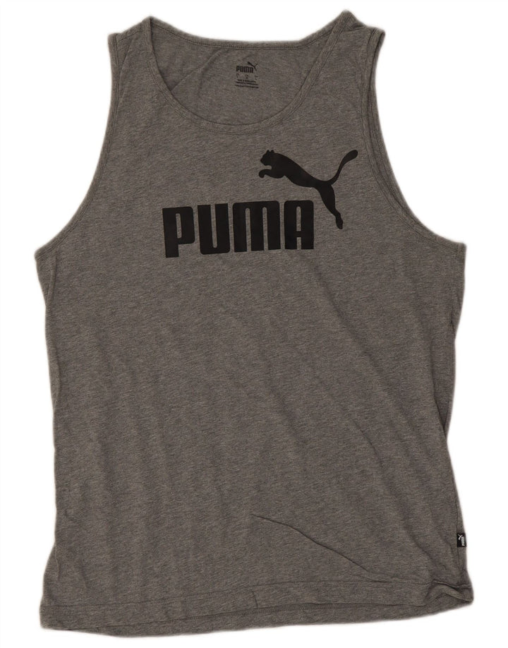 Puma Herre Grafisk Vest Top Stor Grå Bomuld