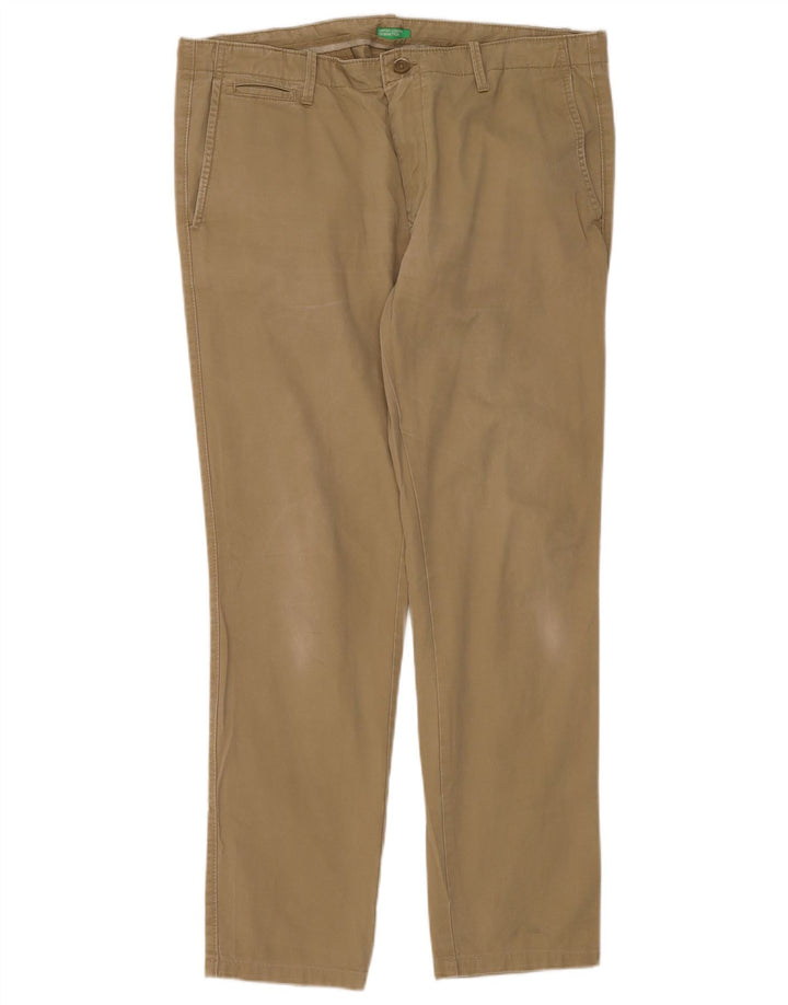 Benetton Herre Slim Chino Bukser W38 L30 Khaki