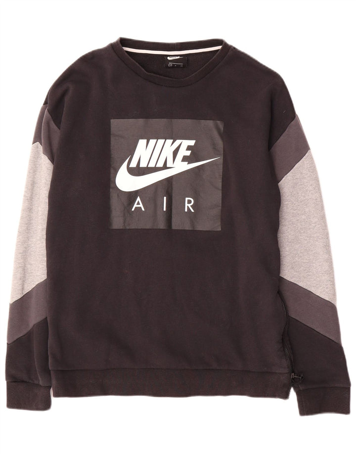 Nike grafisk sweatshirt til mænd, lille sort farveblok bomuld