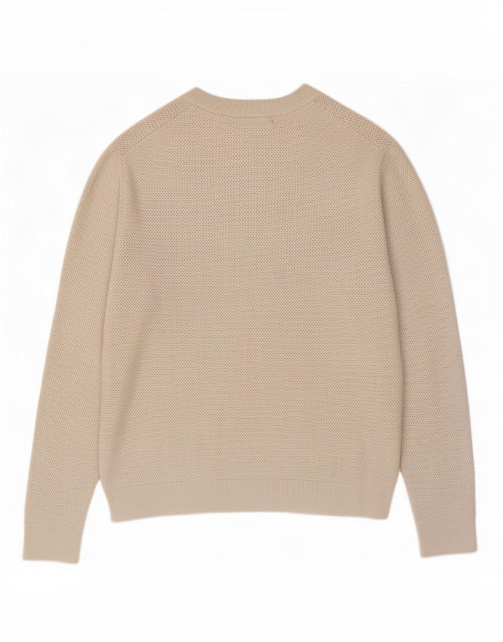 Reiss Herre Crew Neck Jumper Sweater Medium Beige Nylon