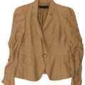 Zara Dame 1 Knap Blazer Jacket UK 12 Medium Beige