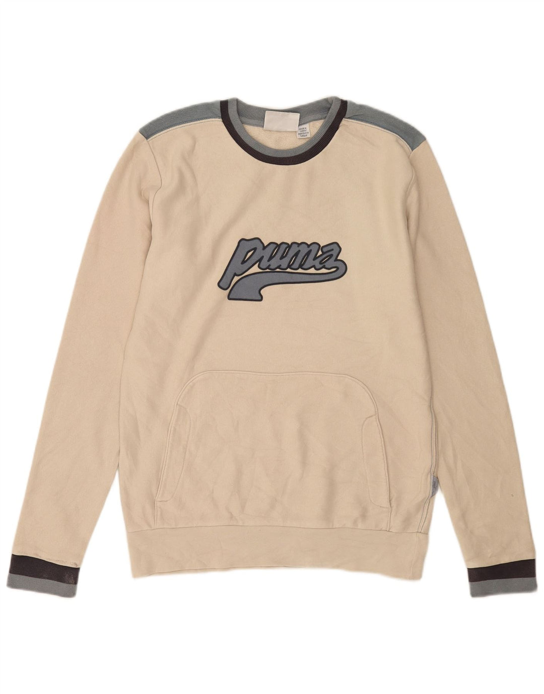 Puma grafisk sweatshirt til mænd, lille off white colourblock