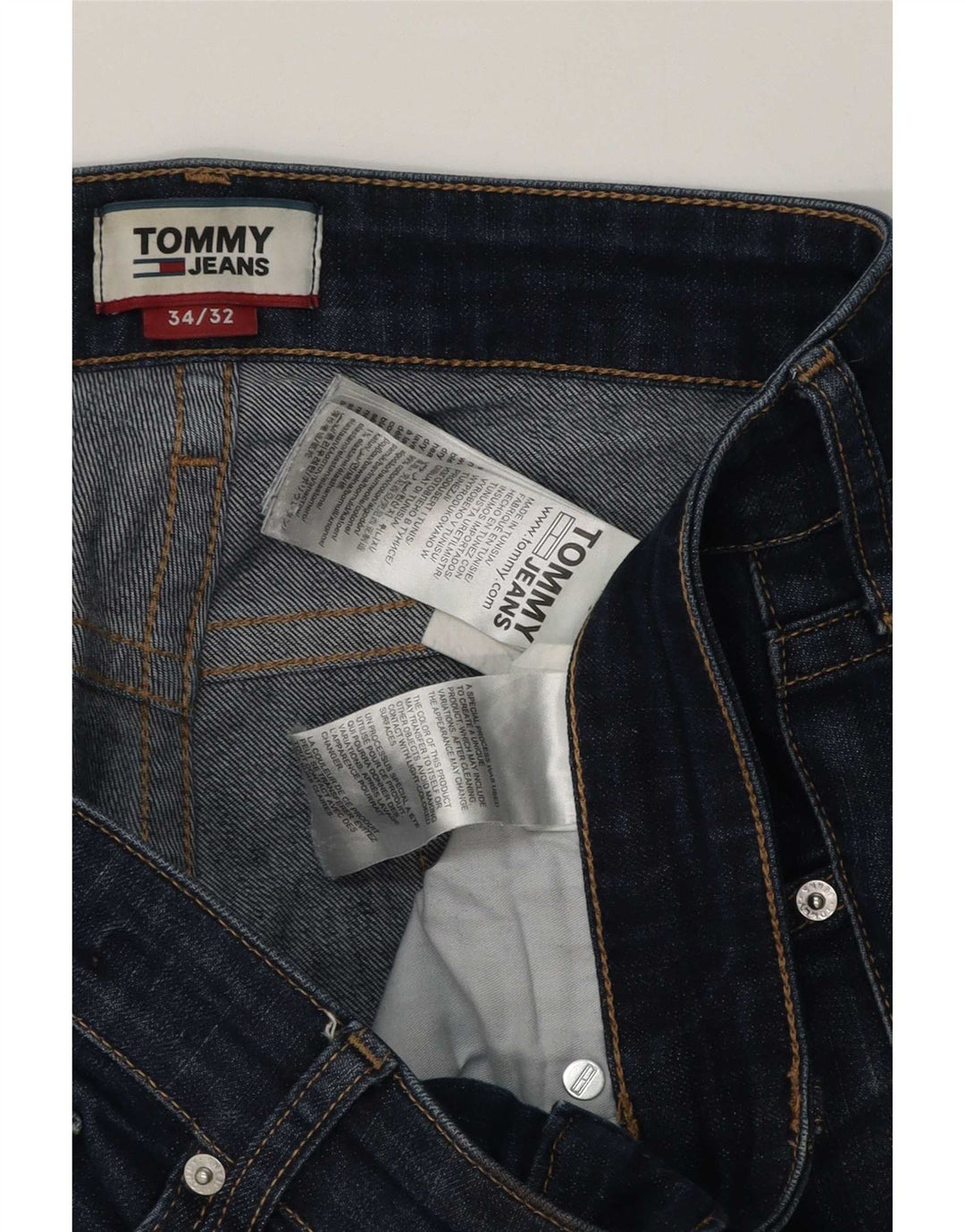 Tommy Hilfiger Straight Jeans til mænd W34 L32 Blå Bomuld