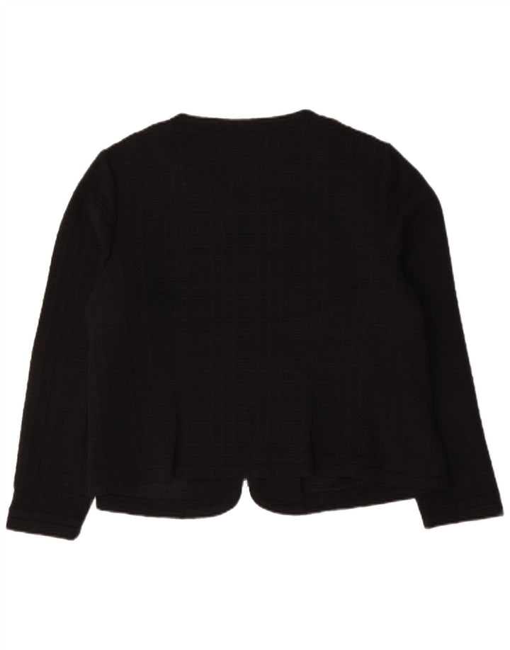 Marks & Spencer Dame Blazer Jakke med fuld lynlås UK 22 3XL Sort Ternet