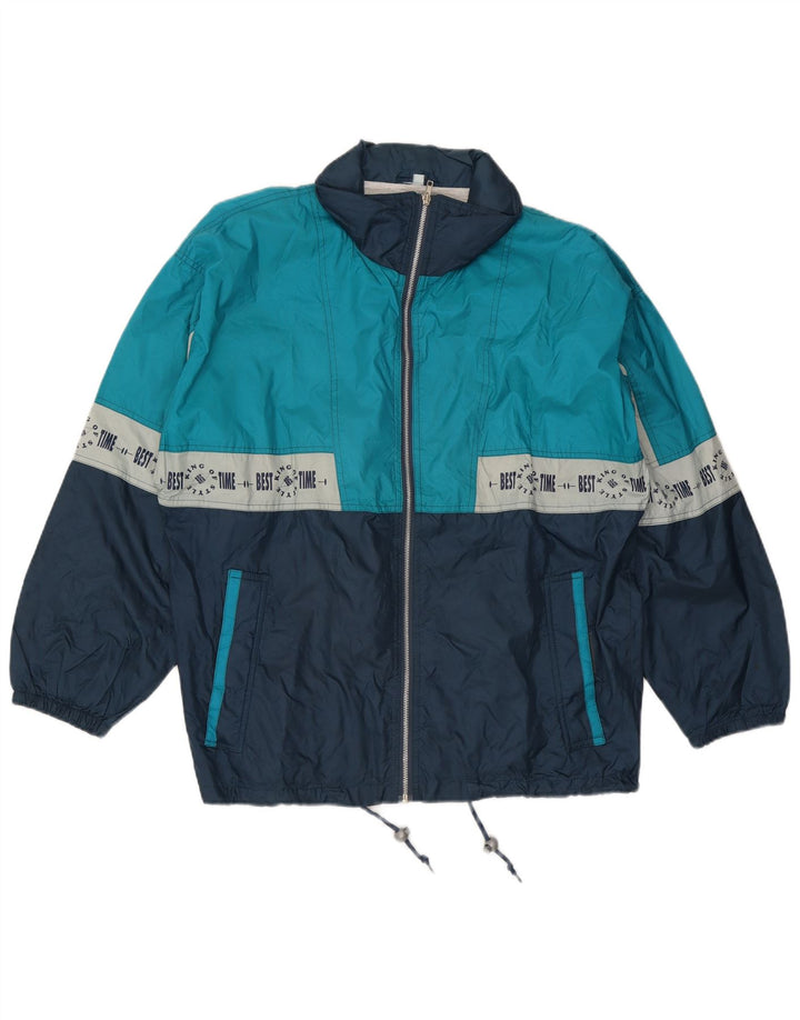 Brugi Herre Grafisk Loose Fit Træningsdragt Top Jakke Lille Blå Colourblock