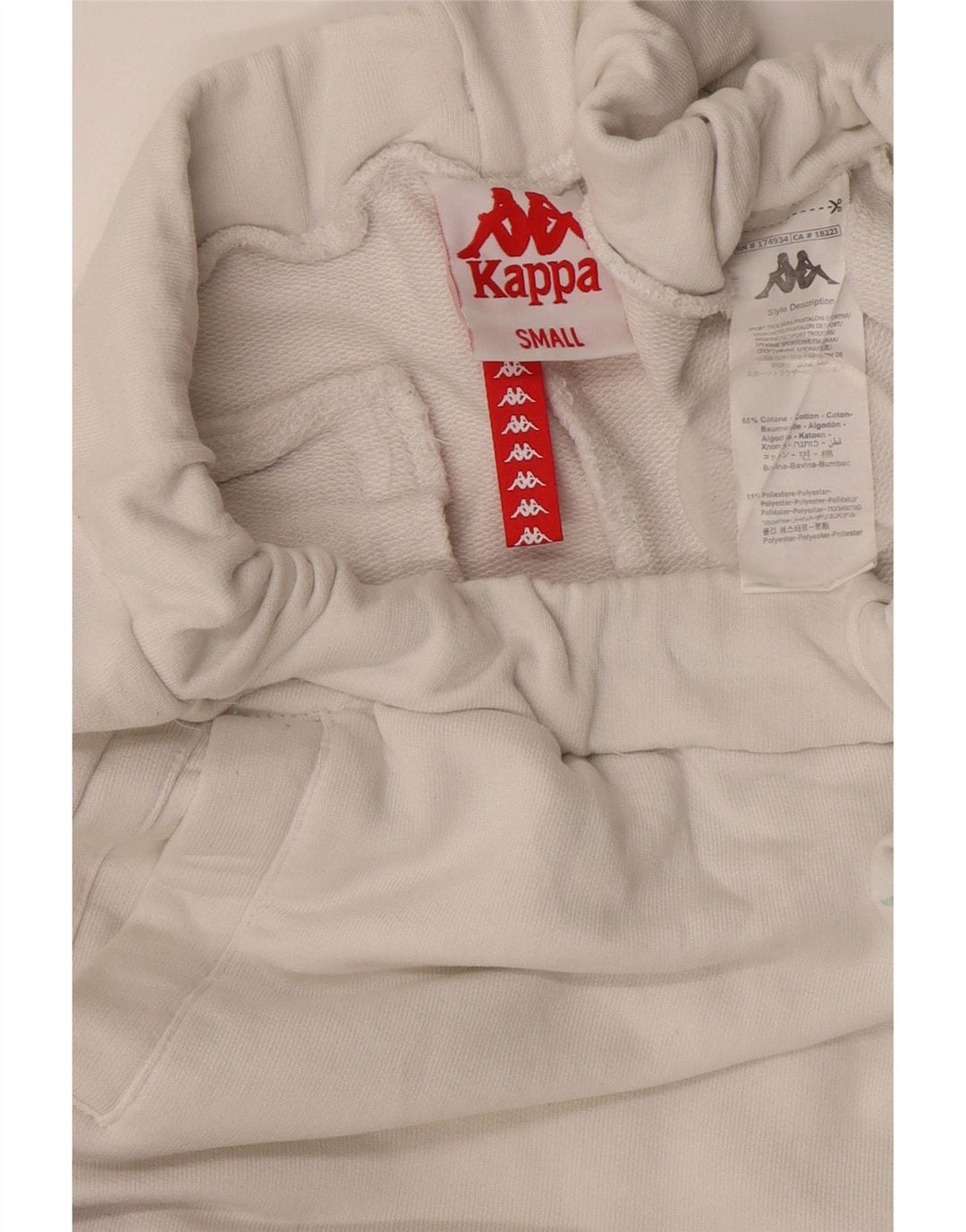 Kappa Mens Graphic Tracksuit Trousers Joggers Small  White Cotton