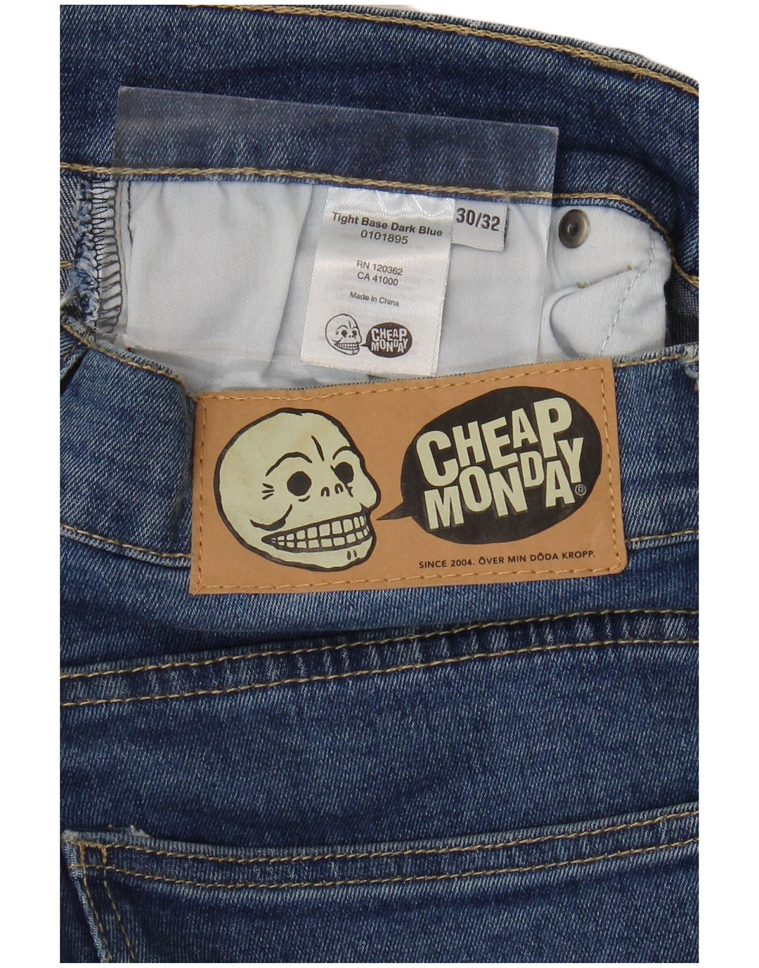 Billig Mandag Herre Slim Jeans W30 L29 Blå Bomuld
