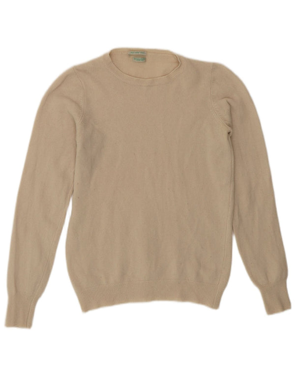 BENETTON Dame sweater med rund hals DK 4 XS Beige Merinould