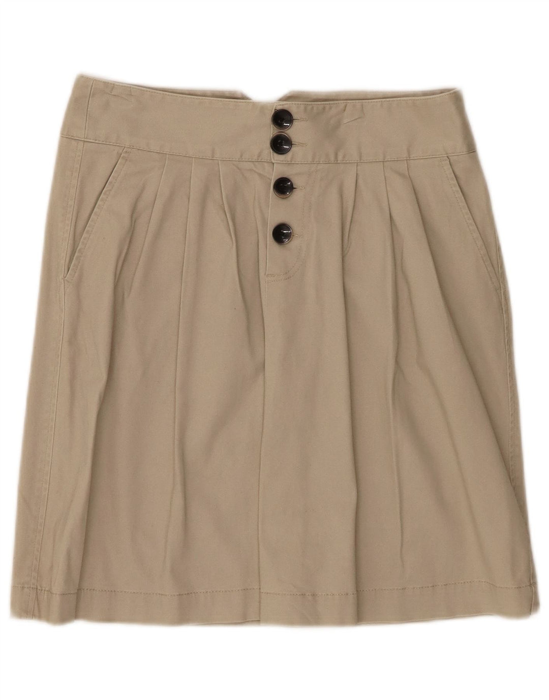 BENETTON Dame Mini-nederdel IT 40 Small W28 Beige Bomuld
