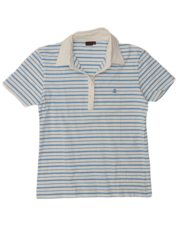 Invicta Womens Polo Shirt UK 18 XL Blue Striped