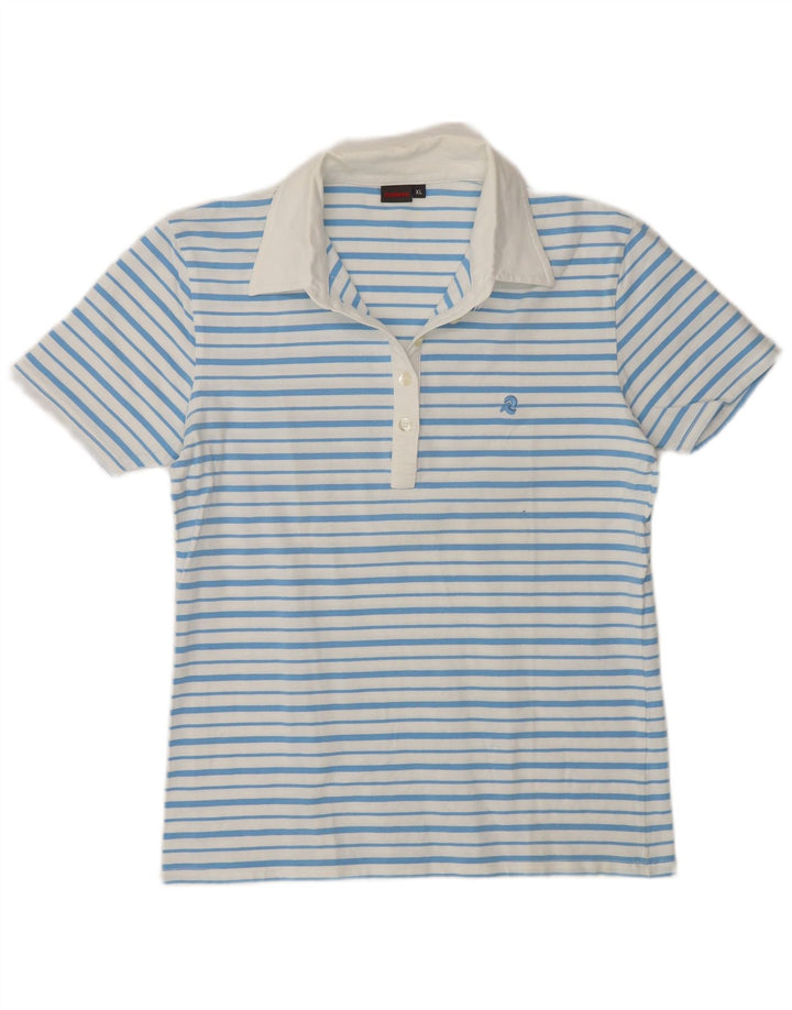 Invicta Dame Polo Shirt UK 18 XL Blå Stribet