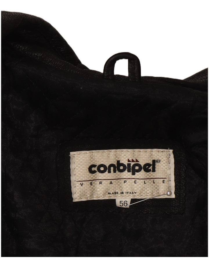 Conbipel Herre Læderjakke IT 56 2XL Sort Læder