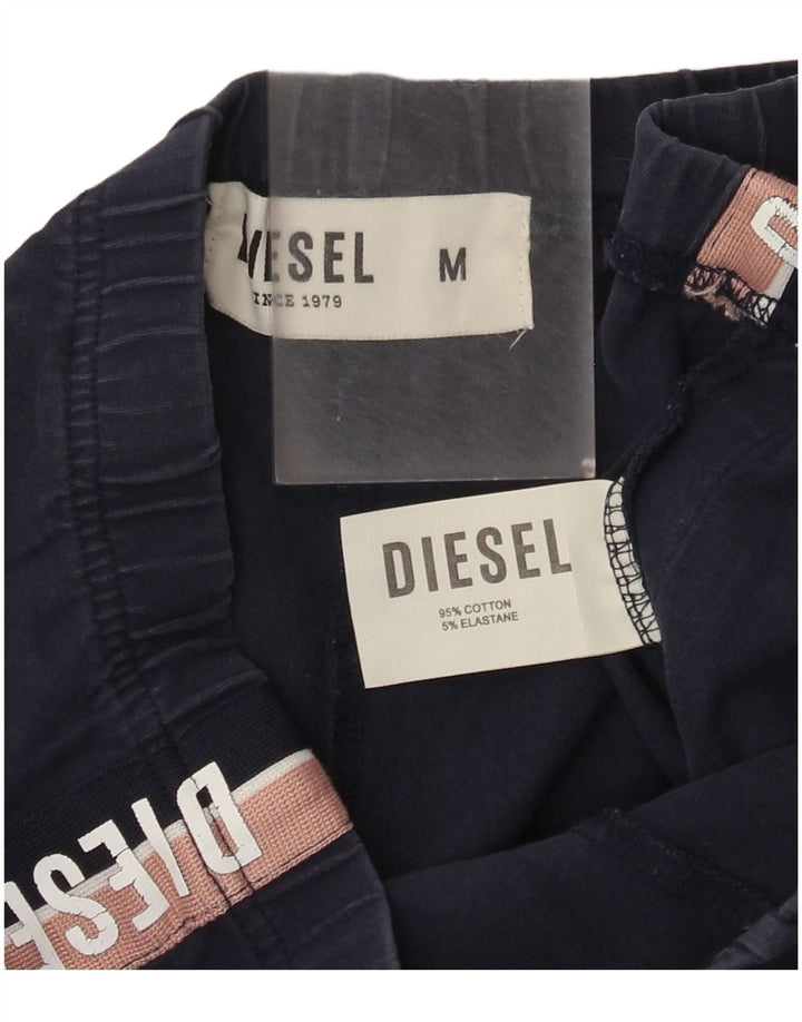 Diesel Kvinders Grafiske Crop Leggings UK 12 Medium Navy Blue Colourblock