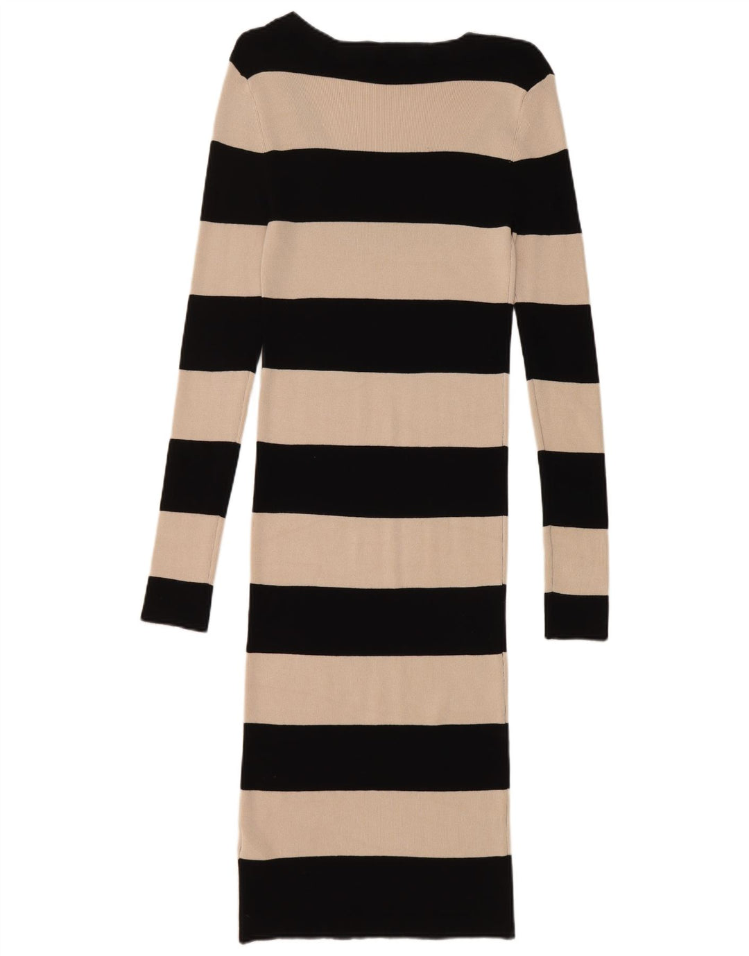 Oasis Dame Jumper Dress UK 12 Medium Sort Stribet Viscose