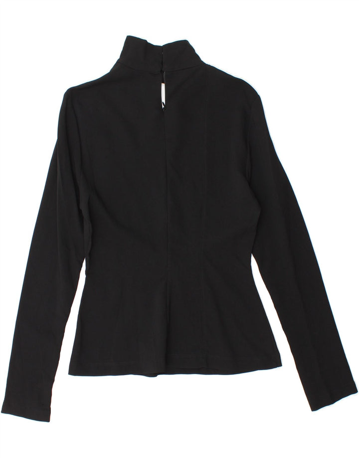 ZARA Womens Long Sleeve Blouse Top UK 10 Small Black Viscose Vintage Zara and Second-Hand Zara from Messina Hembry 