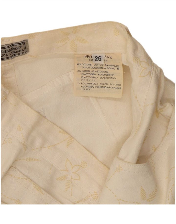 Fendissime Regular Fit Bukser til kvinder W27 L29 White Floral Classic