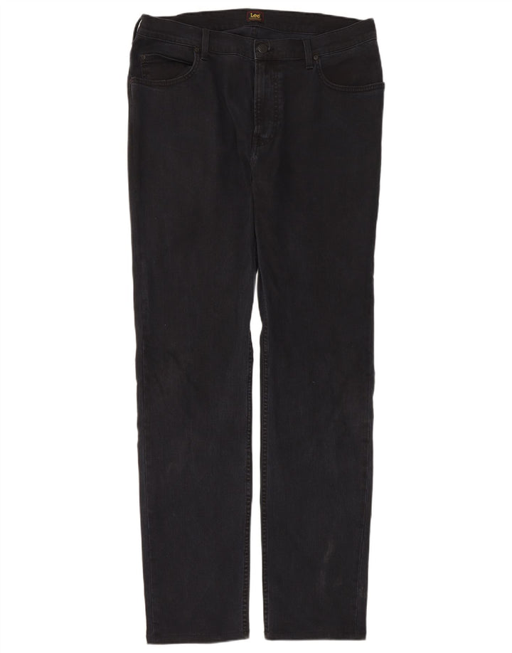 Lee Herre Rider Straight Jeans W36 L34 Sort Bomuld