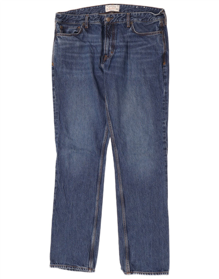 Fat Face Herre Straight Jeans W38 L34 Blå Bomuld