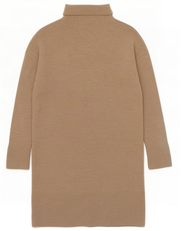 Massimo Dutti Dame Loose Fit Jumper Kjole UK 6 XS Beige Uld