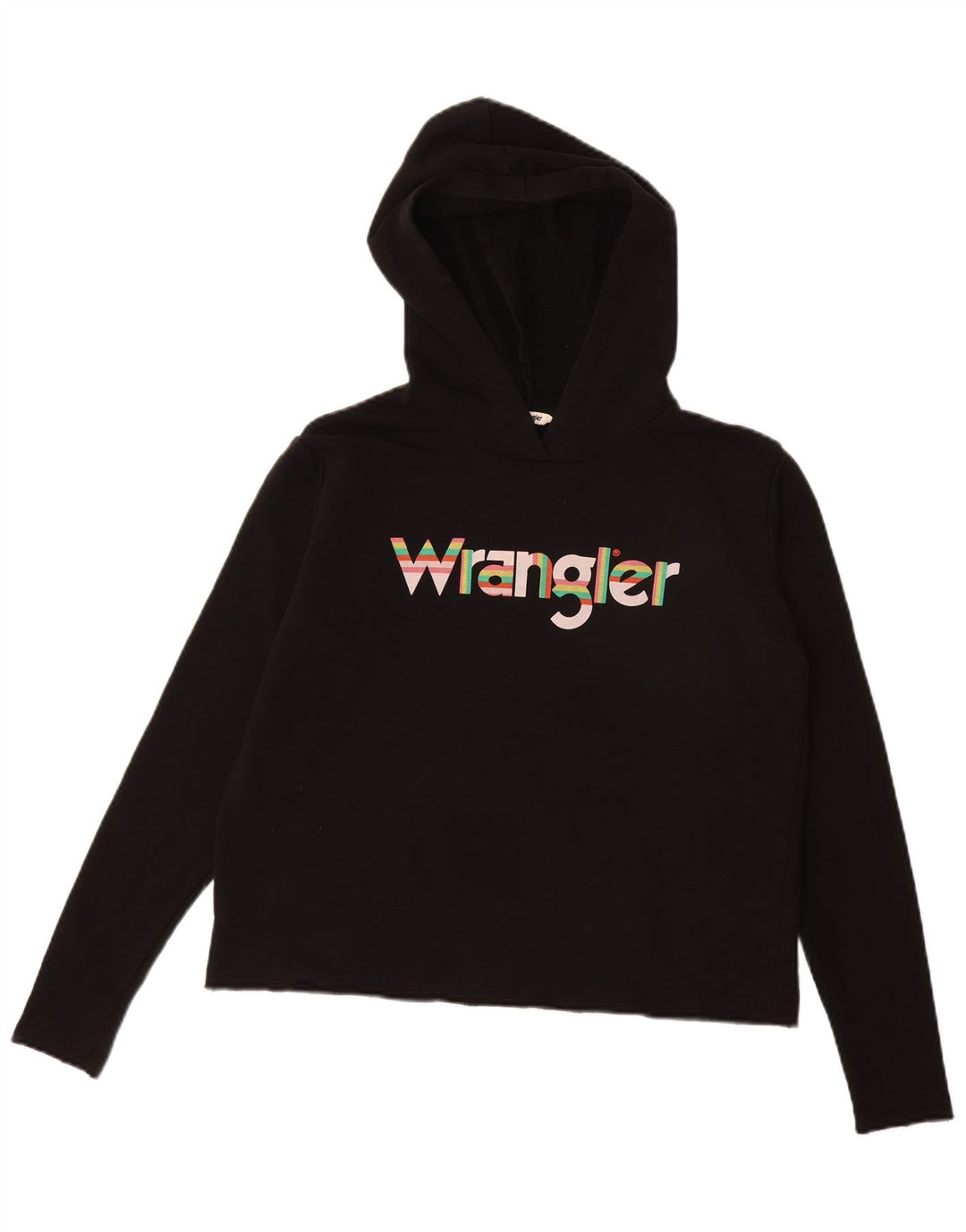 WRANGLER Oversized grafisk hættetrøje til kvinder UK 10 Lille sort bomuld
