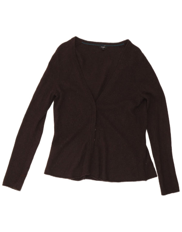 Hobbs Dame Cardigan Sweater UK 14 Medium Brun Lammeuld