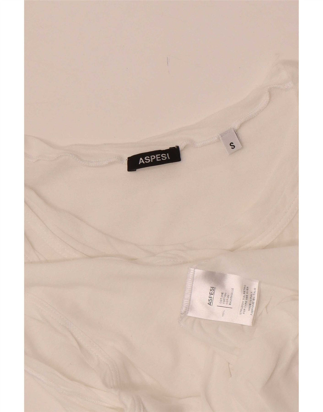 Aspesi Womens Crop Ærmeløs bluse Top UK 8 Small White Bomuld