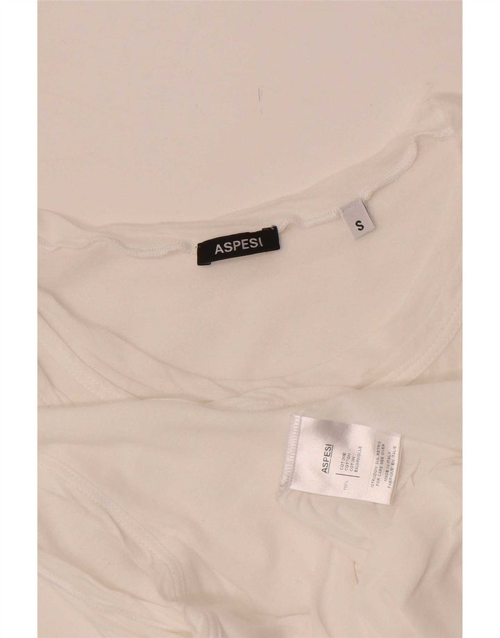 Aspesi Womens Crop Ærmeløs bluse Top UK 8 Small White Bomuld