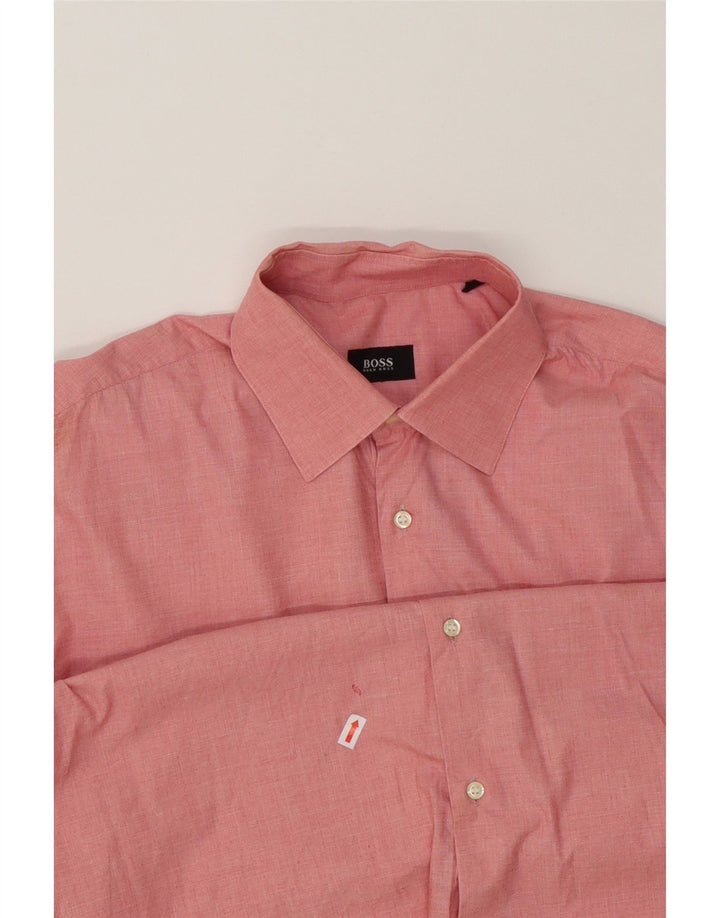 HUGO BOSS Mens Shirt Size 43 Large Red Cotton Vintage Hugo Boss and Second-Hand Hugo Boss from Messina Hembry 