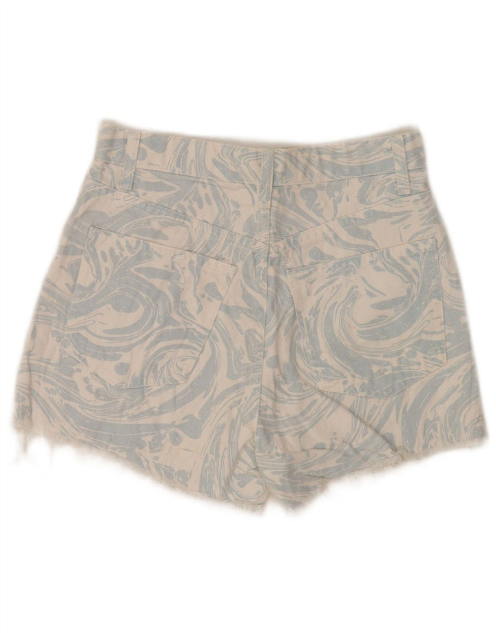 Zara denimshorts med abstrakt mønster til kvinder EU 34 2XS W24 Blå