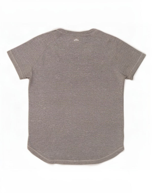 Ellesse Dame Grafisk T-Shirt Top UK 12 Medium Grå Bomuld