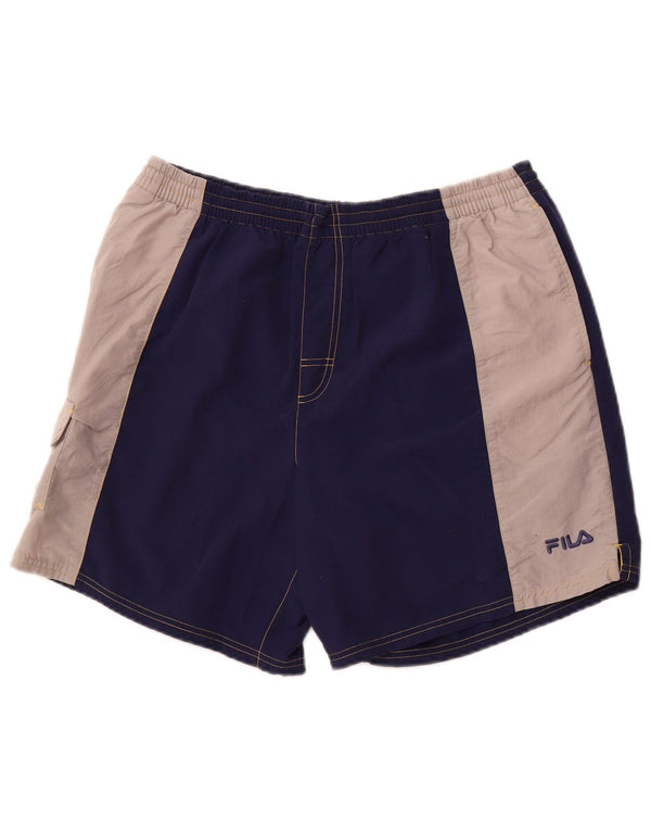 Fila Herre Cargo svømmeshorts XL Navy Blue Colourblock Polyamid