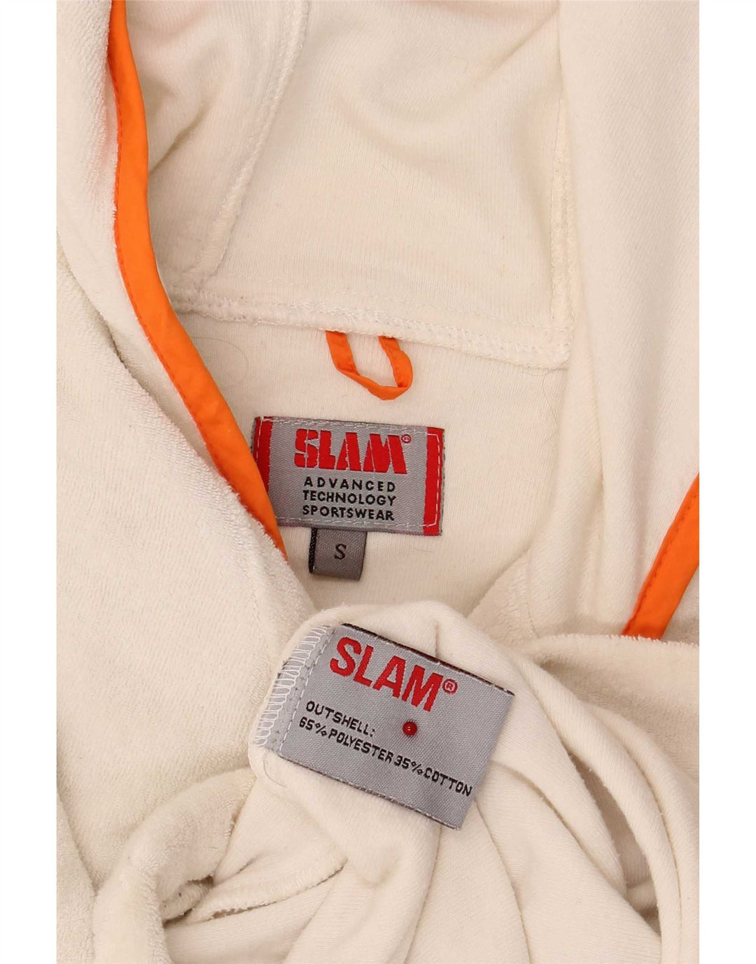 Slam Dame Fleece Oversized Hættetrøje Sweater med lynlås UK 10 Small White Polyester