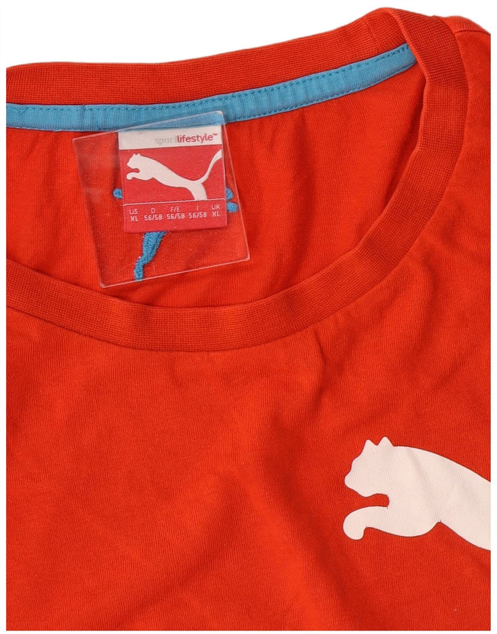 PUMA Grafisk T-shirt top til mænd XL Orange bomuld