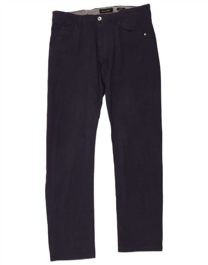 MASSIMO DUTTI Herre Slim Fit Casual Bukser EU 42 Large W32 L31 Navy Blue