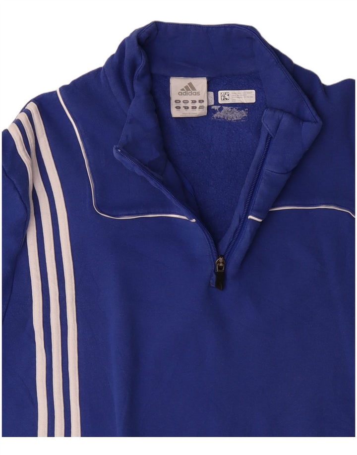 ADIDAS Sweatshirt med lynlås til mænd UK 48/50 XL Blå
