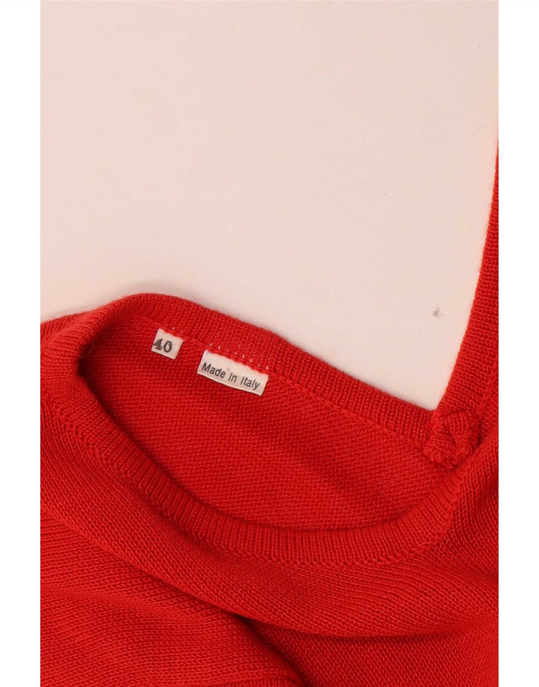 Vintage Dame Oversized V-hals sweater IT 40 Lille rød stribet