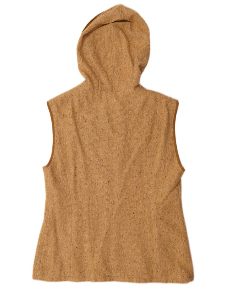 Vintage Kvinders Hættetrøje Gilet IT 46 Large Beige Mønstret
