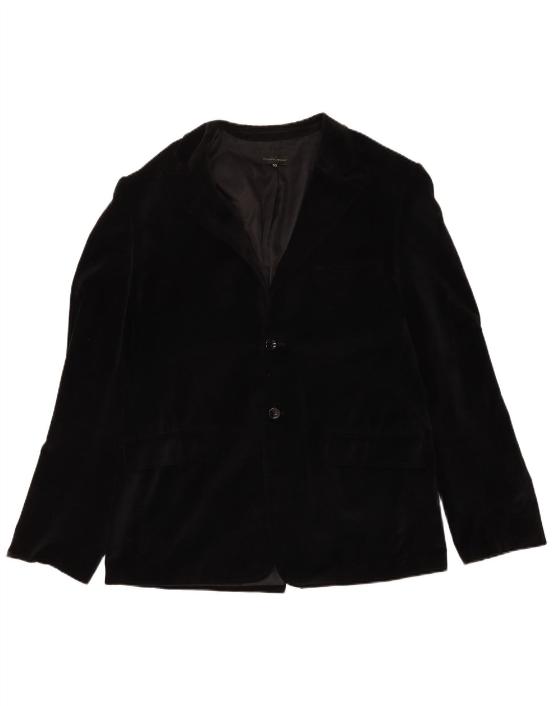 Calliope Herre 2 Button Velvet Blazer Jacket IT 52 XL Sort Bomuld