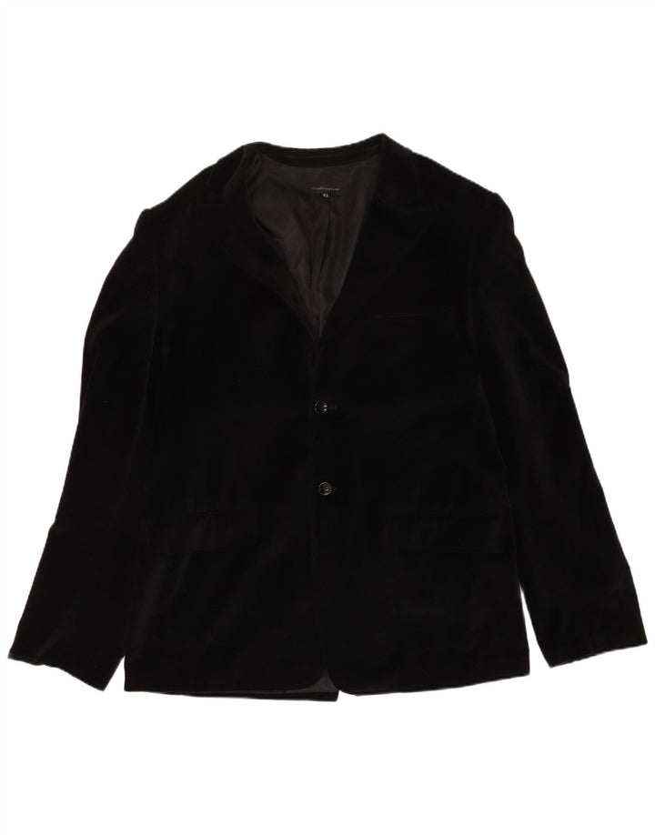 Calliope Herre 2 Button Velvet Blazer Jacket IT 52 XL Sort Bomuld